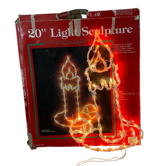 Vintage Kmart Christmas Candle Light Sculpture Window Display 20 inch 50 Lights - Picture 1 of 8